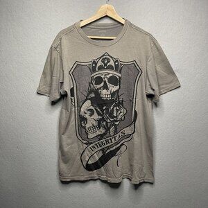 Vintage Y2K Anchor Blue Skull Graphic Integritas Graphic Tee L